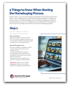 5 Things to Know When Starting the Homebuying Process guide cover
